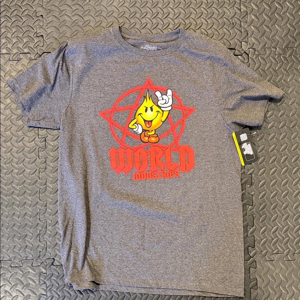 Gray T-Shirt with Red Graphic